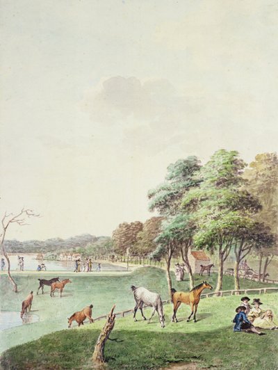 蛇紋岩のイーストエンドと海水浴場の遠景1794 作： John White Abbott