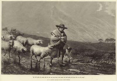 彼は腕で子羊を集める 作： John William Bottomley
