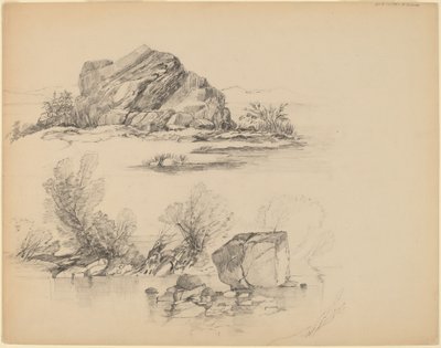 湖畔の岩 [直訳] 作： John William Casilear