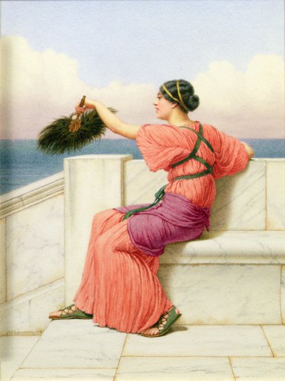 A Classical Beauty by Sea (キャンバスに油彩) 作： John William Godward