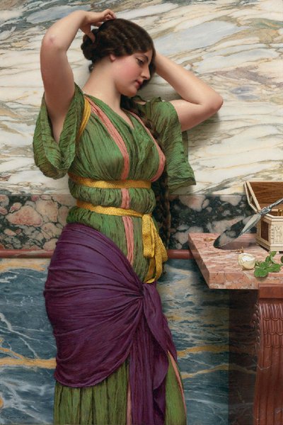 公正な反射、1915 作： John William Godward
