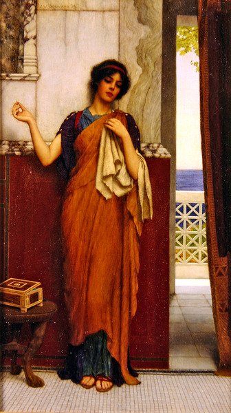 ア・スティッチ・イン・タイム(Idle Thoughts) 作： John William Godward