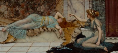 いたずらと安息 作： John William Godward