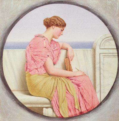 リフレクションズ、1918（紙にトイレ） 作： John William Godward