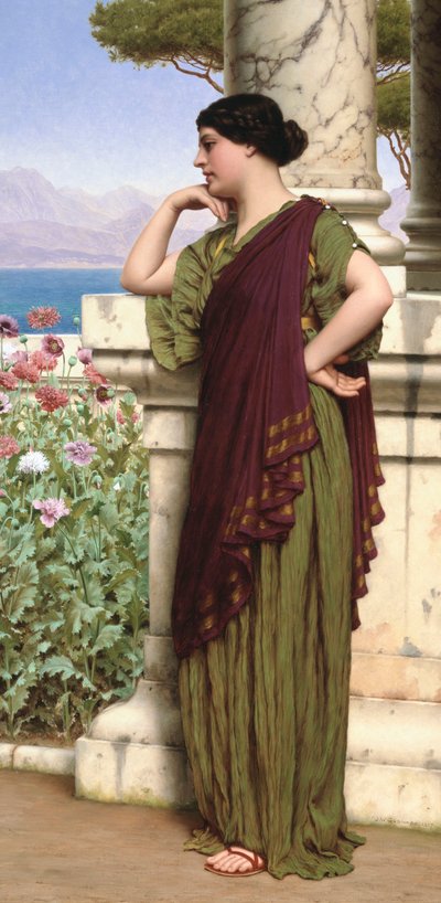 優しい考え、1917 作： John William Godward