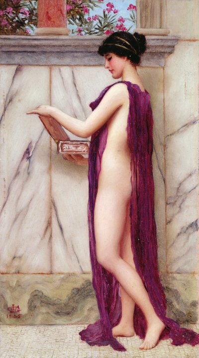 宝石箱（プレシャスギフト） 作： John William Godward