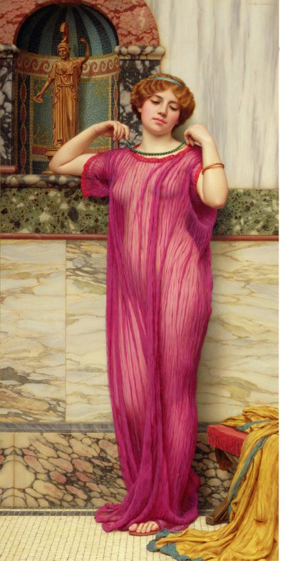 ネックレス」1900年頃（油彩・キャンバス） 作： John William Godward