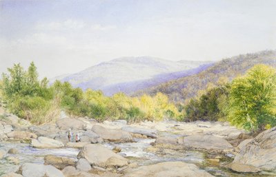 風景：キャッツキルクリークの景色、1867年。 作： John William Hill