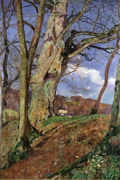 研究、3 月に、1855 を展示 作： John William Inchbold