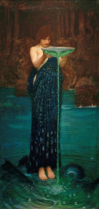 Circe Envious、Circe Poisoning the Sea 作： John William Waterhouse