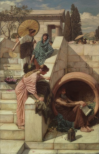 ディオゲネス。 1882 作： John William Waterhouse