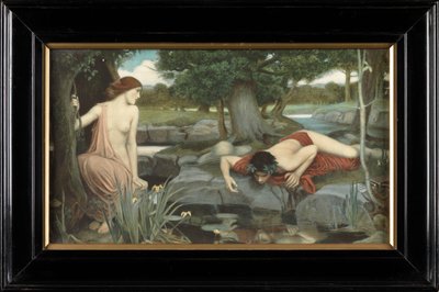 エコーとナルキッソス（カラープリント） 作： John William Waterhouse