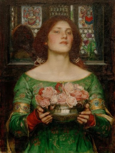 メイがいる間にバラのつぼみを集める 作： John William Waterhouse