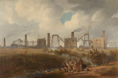 ダーラム郡シーハム近くのマートン炭鉱の眺め 作： John Wilson Carmichael