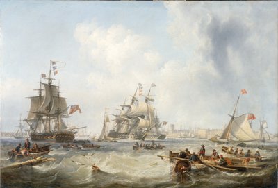ポーツマスハーバー沖の戦争 作： John Wilson Carmichael