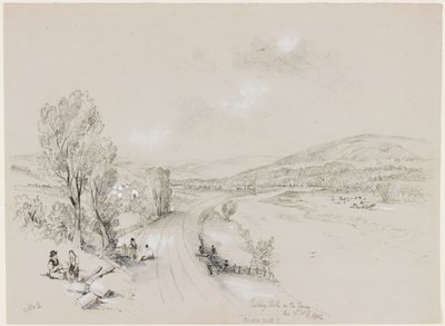 リドリーホール、バードンミル、1837年（紀元前と紙に鉛筆） 作： John Wilson Carmichael