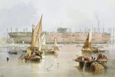 1857年、テムズ川沿いのミルウォールにて。 作： John Wilson Carmichael