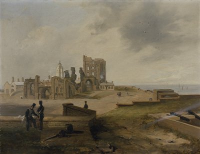 東側から見たタインマス・プライオリー（Tynemouth Priory 作： John Wilson Carmichael