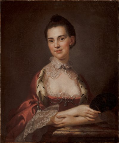 アン・ギブスの肖像、エドワード・トーマス夫人、1767 作： John Wollaston