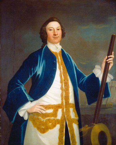 正体不明の英国海軍士官、c。 1745。 作： John Wollaston