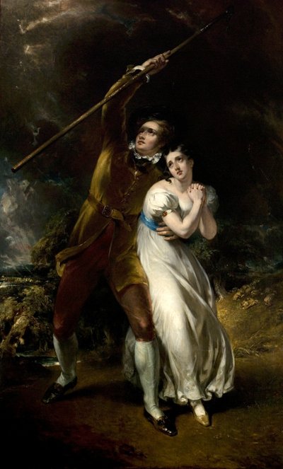 嵐の中のセラドンとアメリア、1840年〜49年 作： John Wood
