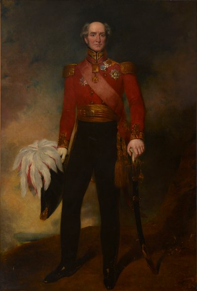 サー・エドワード・バーンズ中将の肖像 (1776-1838) (キャンバスに油彩) 作： John Wood