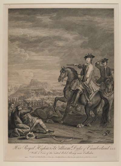 HRHウィリアム（1721-65）カンバーランド公爵（1746年カロデン近くに駐留軍の様子）、B。バロン発行、1747年 作： John Wootton