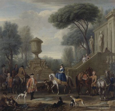狩りの準備、c.1740-50（キャンバスに油彩） 作： John Wootton