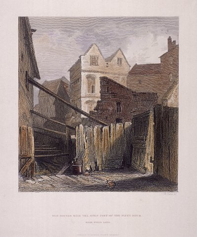 フリート リバー、ロンドン、1851 年 作： John Wykeham Archer