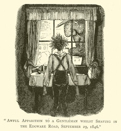 1846年9月29日、エッジウェアロードでひげを剃っている間の紳士へのひどい御出現 作： John after Leech