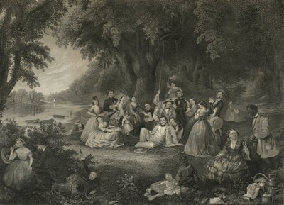 7月4日のピクニック、1864年頃（混合法彫刻） 作： John and Hollyer Rogers