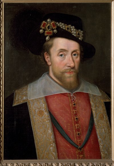 イングランド・アイルランド王ジェームズ1世（スコットランド王ジェームズ6世）の肖像、1605年頃（絵画 作： John de (circle of) Critz