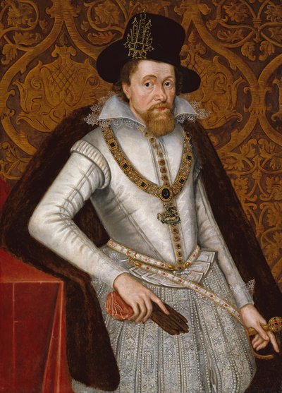 ジェームズ6世と私、1605年頃（パネルに油彩） 作： John de the Elder Critz