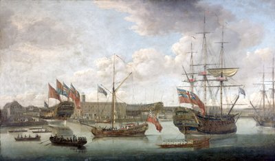 デプトフォードドックヤード、1750年頃に進水 作： John the Elder Cleveley