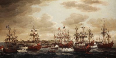 1761年、1762年のシャーロット王女のハーウィッチ上陸 作： John the Elder Cleveley