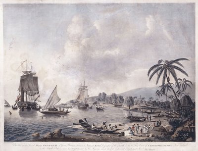 タヒチ島マタバイ湾の眺め、1787年 作： John the Younger Cleveley