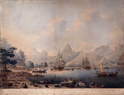 モーレアの眺め、1787 作： John the Younger Cleveley