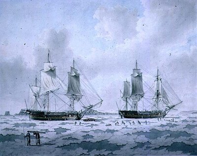 領主の船が極地地域の氷に埋め込まれた発見の遠征 作： John the Younger Cleveley