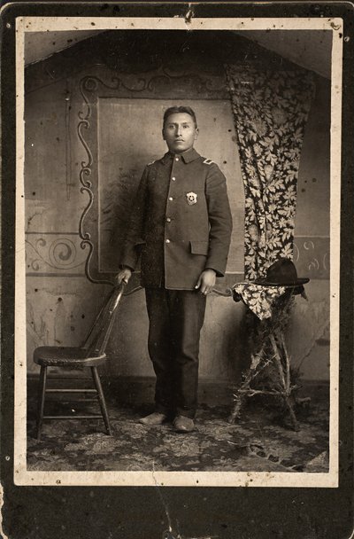 ジョンヒンシャカ、チェリークリーク、サウスダコタ州、1890年（アルブメンプリント） 作： Johnson Brothers