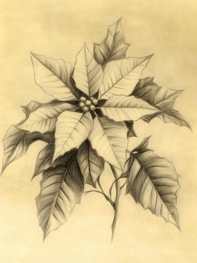 優雅なポインセチアの絵 作： 