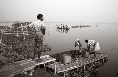2016年、コルカタでの湿地漁（写真） 作： Jon Nicholson