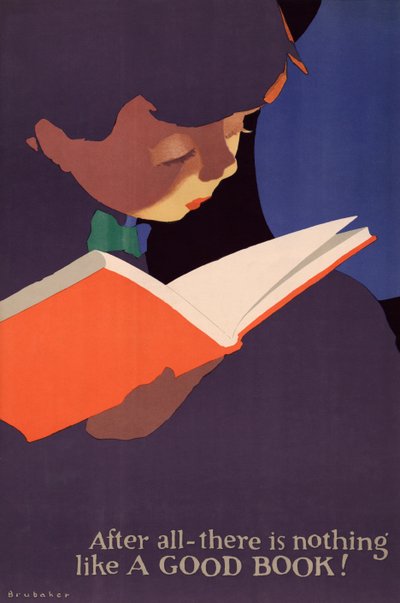 本を読む少年のポスター 作： Jon O. Brubaker