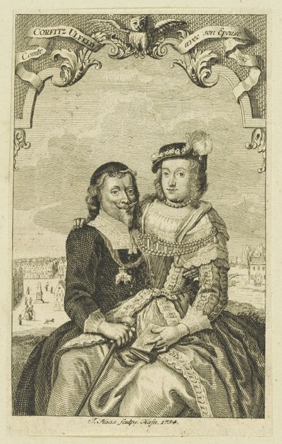 コーフィッツ・ウルフェルトと妻のレオノーラ・クリスティーナの二重肖像画、1754 年。 作： Jonas Haas