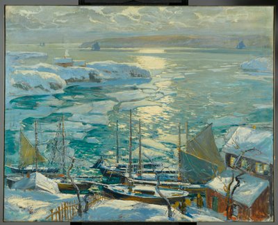 古い船は再び家に引き寄せられる1920 作： Jonas Lie