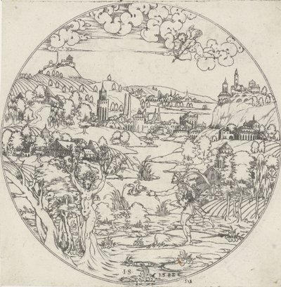 アポロとダフネ ボウルの底: 聖書と神話のシーンのある風景 (シリーズ タイトル) 作： Jonas Silber