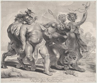 バッカスの酔い、1630～57年、1630～57年。 作： Jonas Suyderhoef
