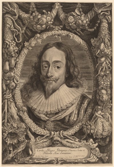 チャールズ1世、イングランド王 作： Jonas Suyderhoff after Sir Anthony van Dyck