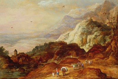 数字とラバのある山岳風景 作： Joos or Josse de Momper