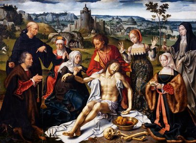 キリストの宣誓」ジェノバの小修道会教会の宣誓の祭壇画の細部、1520年頃 作： Joos van Cleve