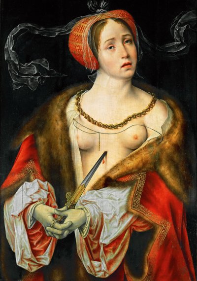 初期ネーデルランド美術：ルクレイス - Lucretia par Cleve, Joos van (ca. 1485-1540), ca 1521-1525.木に油彩、75,7x53,9。ヴィエンヌの美術史博物館 作： Joos van Cleve